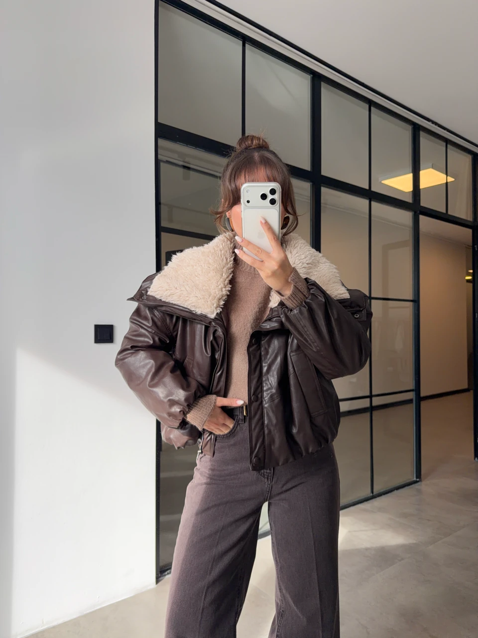 WİDE LEG MONA KAHVERENGİ YIKAMALI JEAN