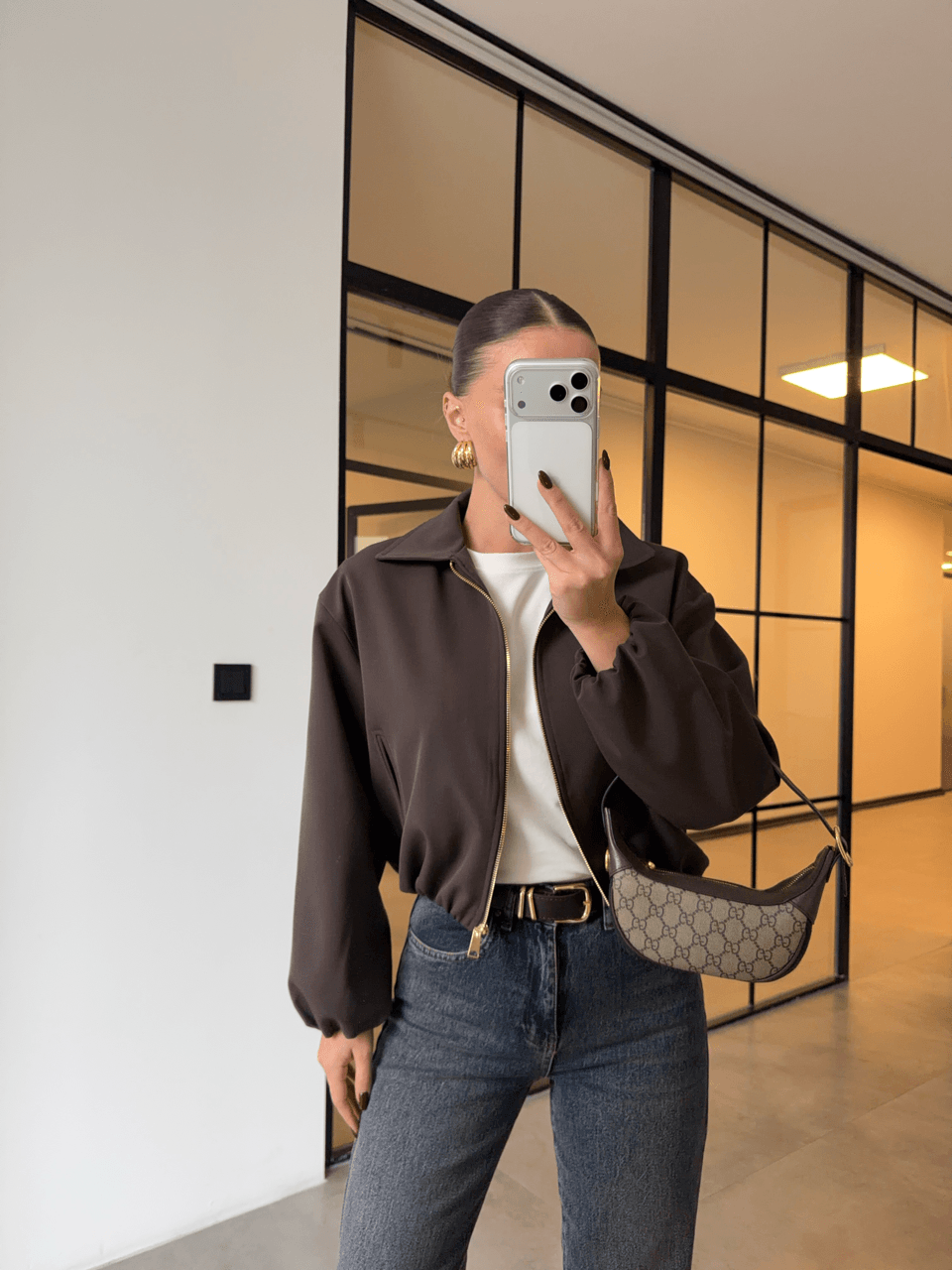 KESİK PAÇA KAHVE YIKAMALI STRAİGHT JEAN