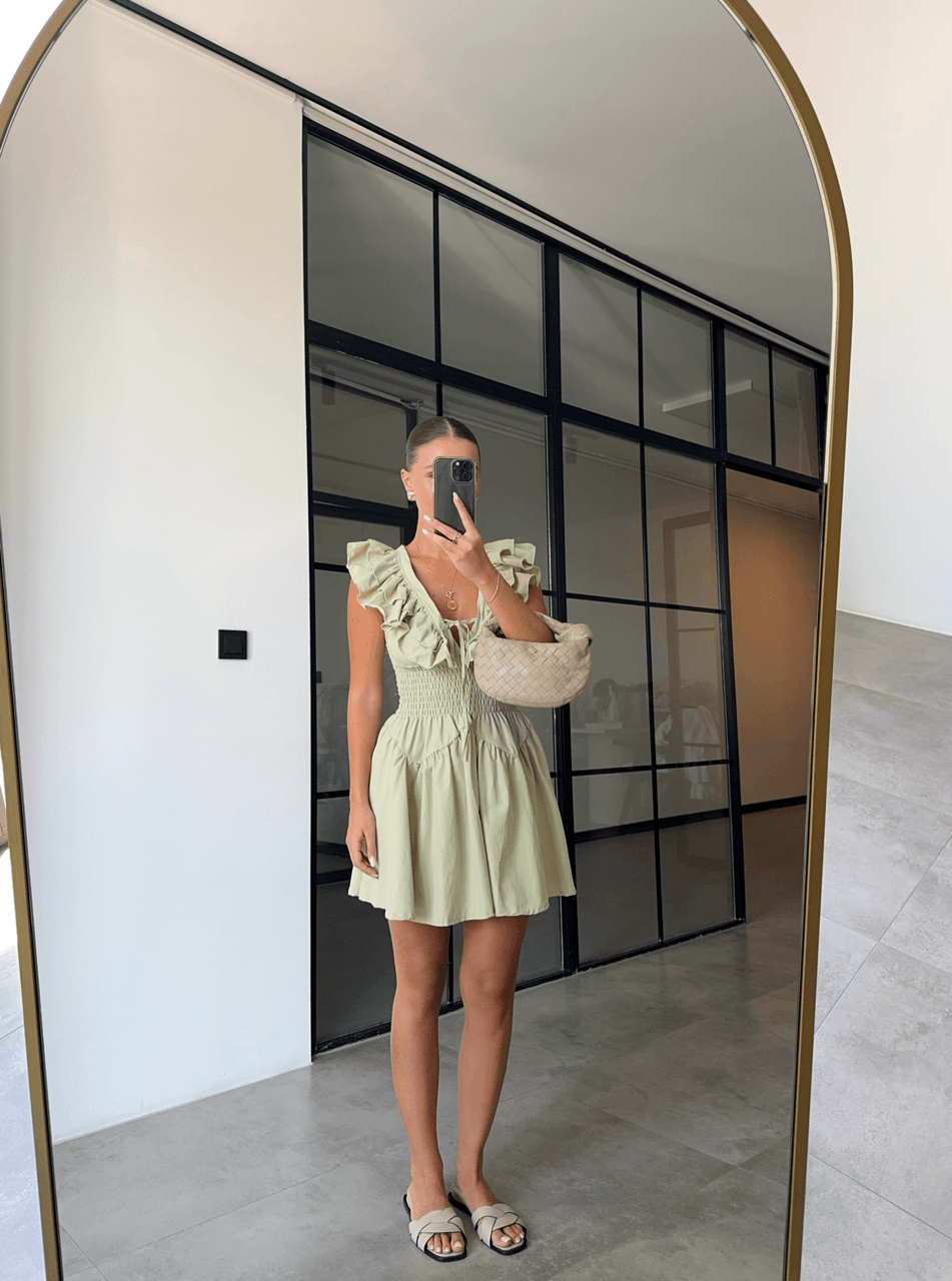 HAKI MINI DRESS WITH FRILLED COLLAR