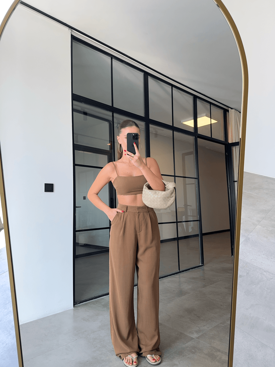 TENCEL KAHVERENGİ PALAZZO PANTOLON