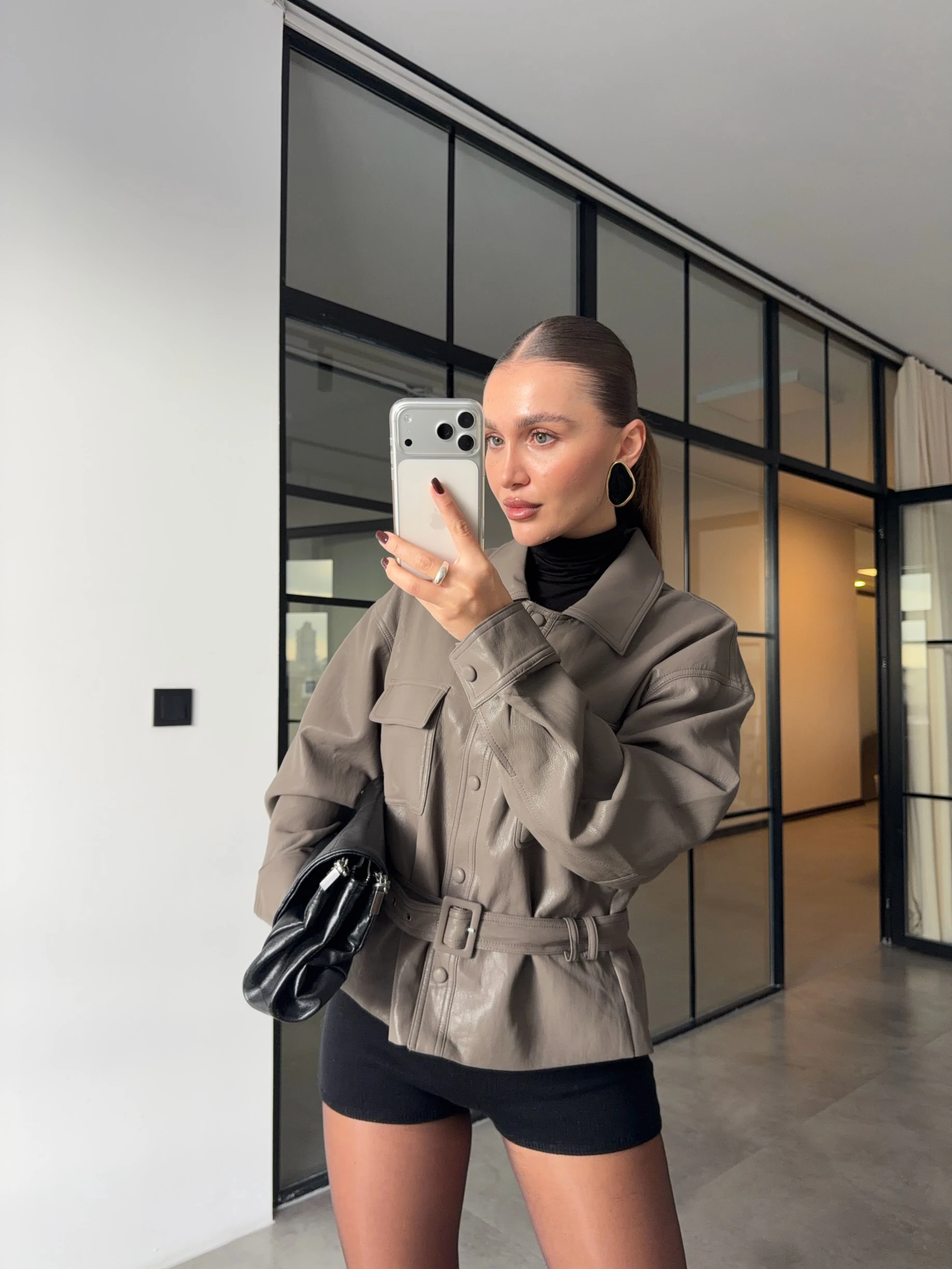 PREMİUM KEMERLİ VİZON DERİ CEKET