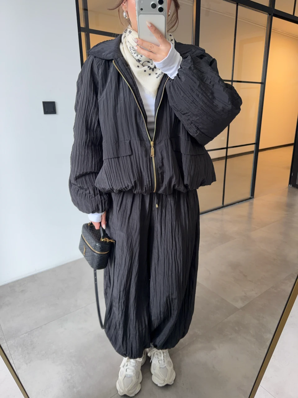 ŞİŞME MONT PAÇA DÜĞMELİ PANTOLON TAKIM