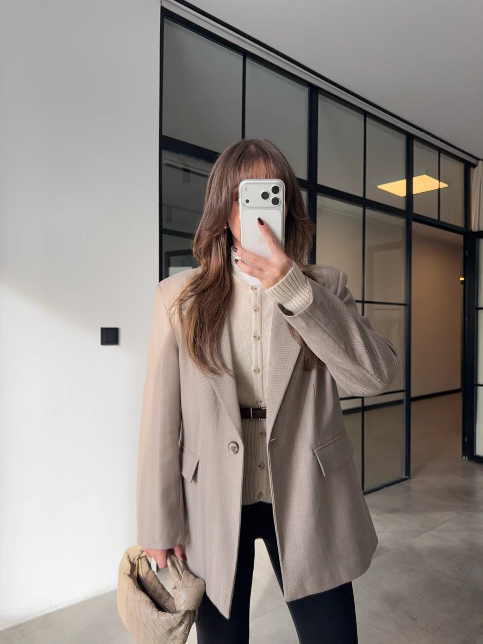 BALIKSIRTI YÜN BLAZER CEKET