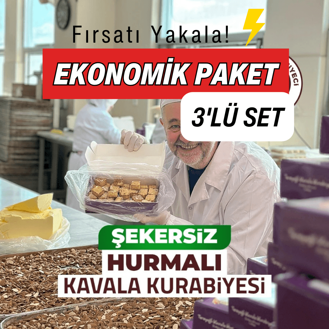 ŞEKERSİZ Hurmalı Kavala Kurabiyesi 3x500 g