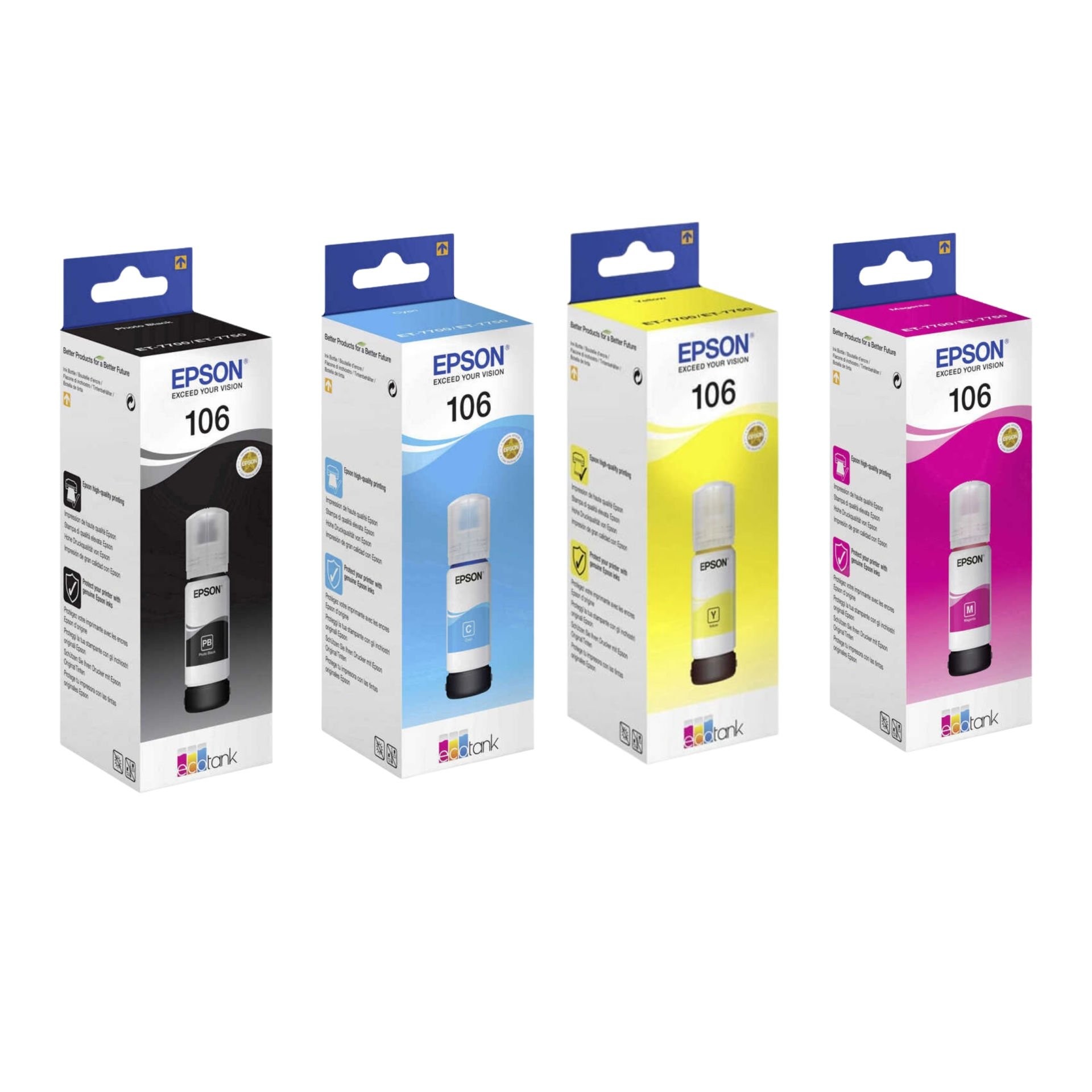 Epson 106 Ecotank Photoink 4'lü Renk Mürekkep Kartuş Seti L7160 L7180