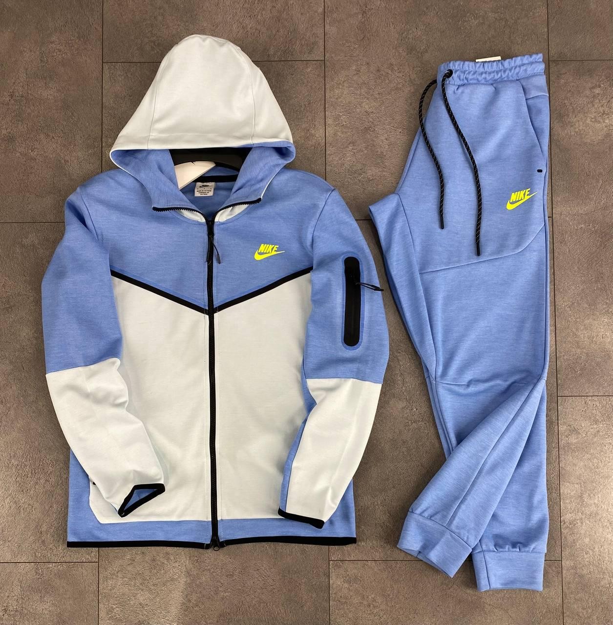 Nike Tech Fleece White Blue Takım