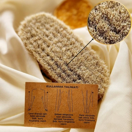 %100 Doğal At Kılı Selülit Fırçası, Daha Sıkı ve Pürüzsüz Cilt