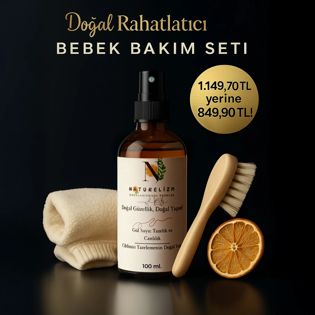 Doğal Rahatlatıcı Set | Gül Suyu + Lif + Keçi Kılı Fırça