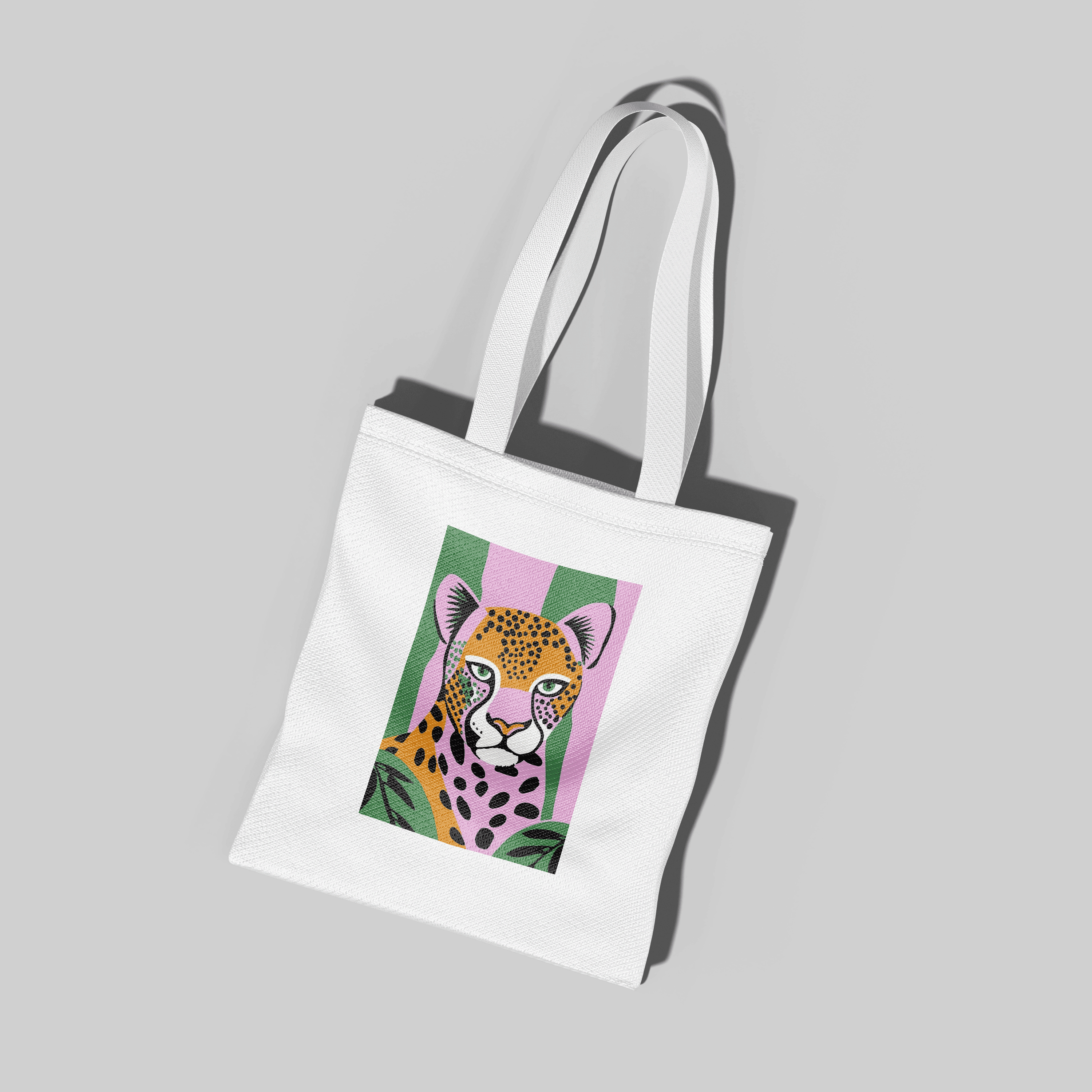Cheetah İllüstrasyon Tote Bag