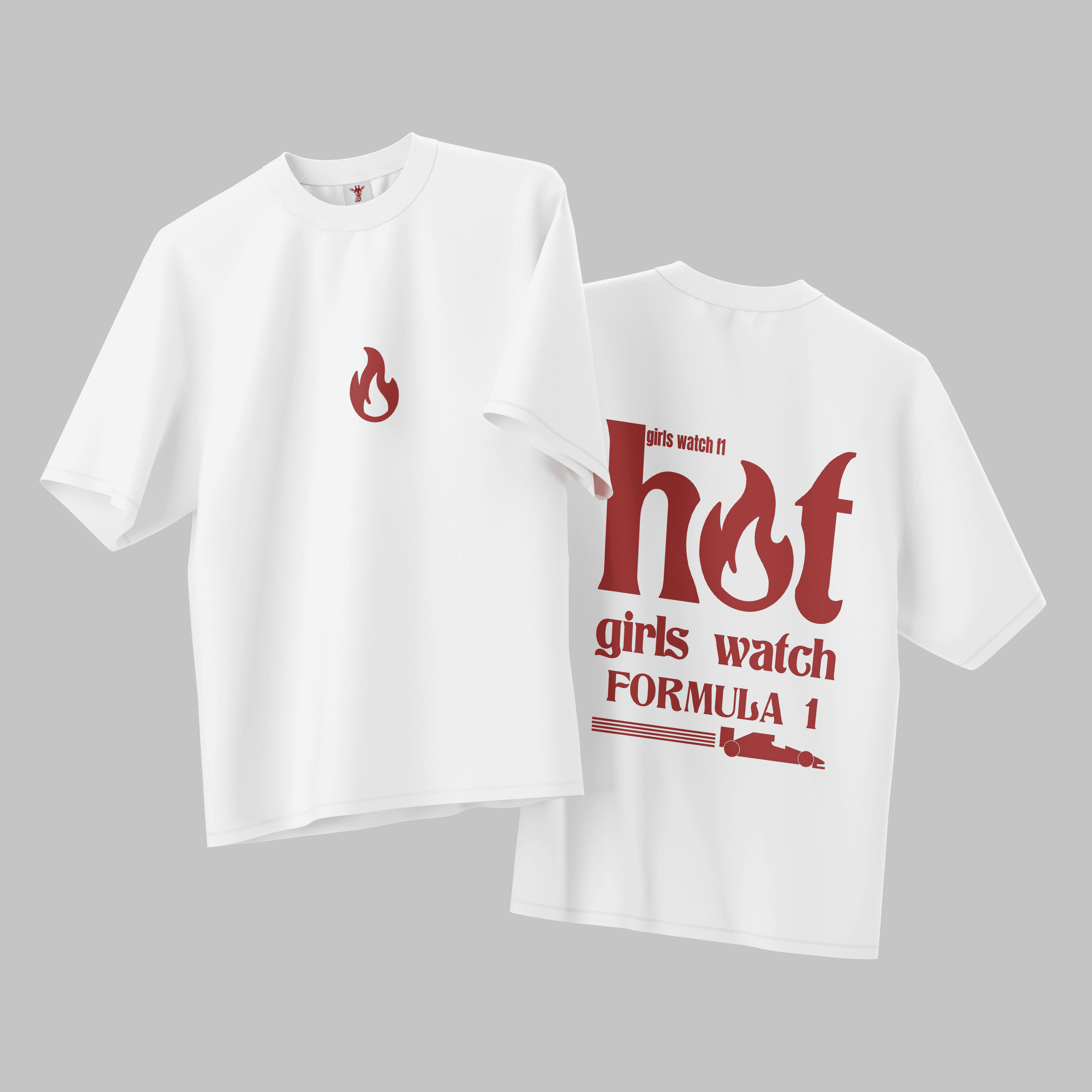 Hot Girls Watch F1 Beyaz Oversize T-shirt