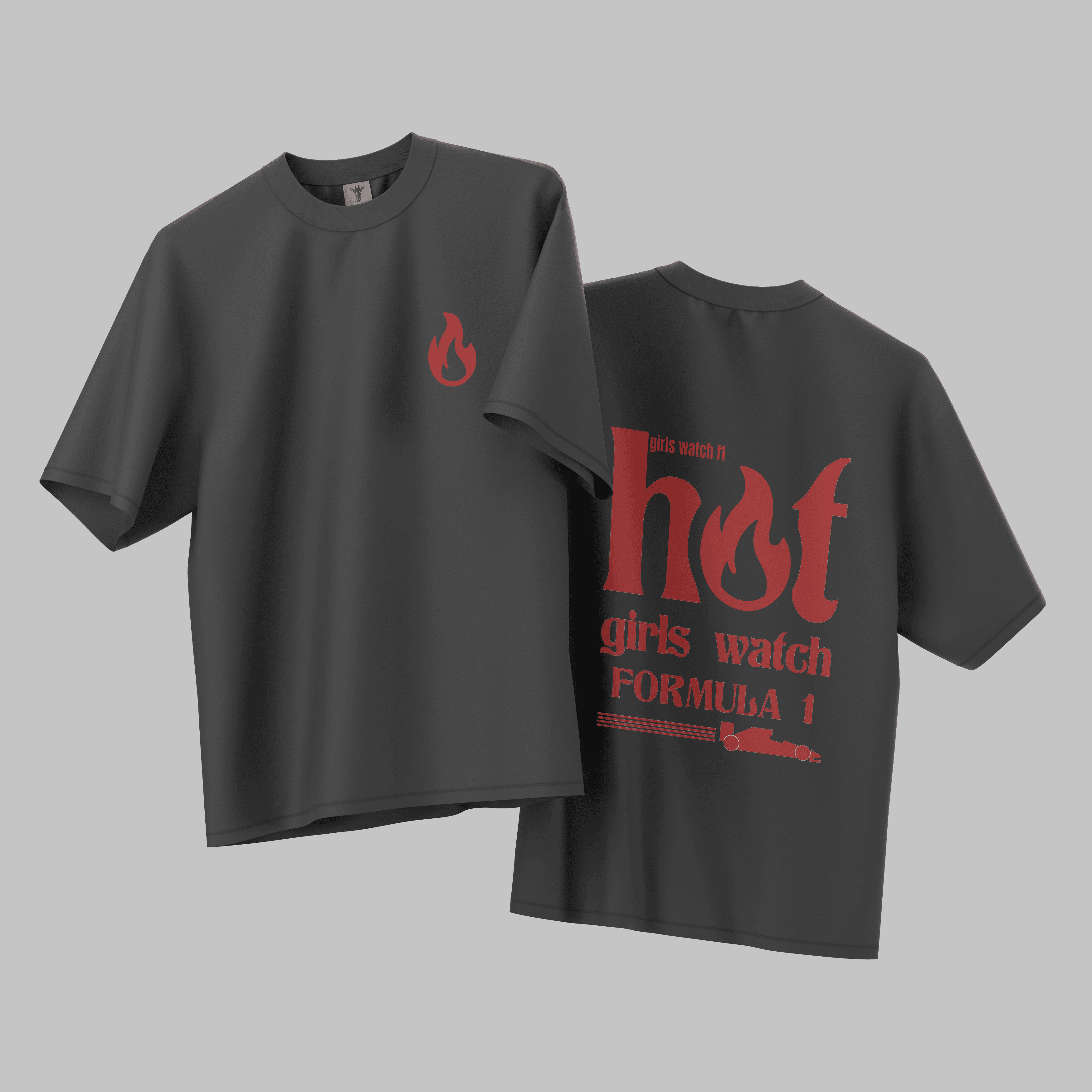 Hot Girls Watch F1 Siyah Oversize T-shirt