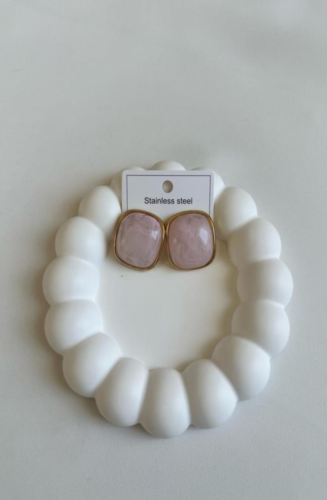 PUDRA PEMBE BONİBON ÇELİK GOLD KÜPE