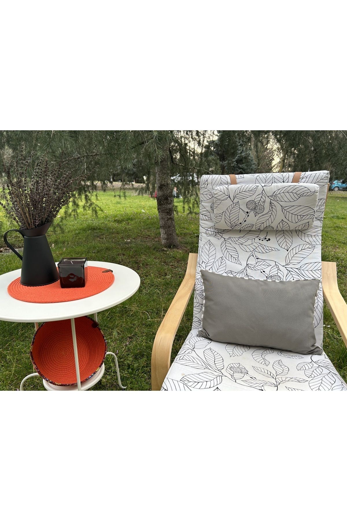 ANİKA Home Keten Kırlent Kılıfı / Biyeli /Gri