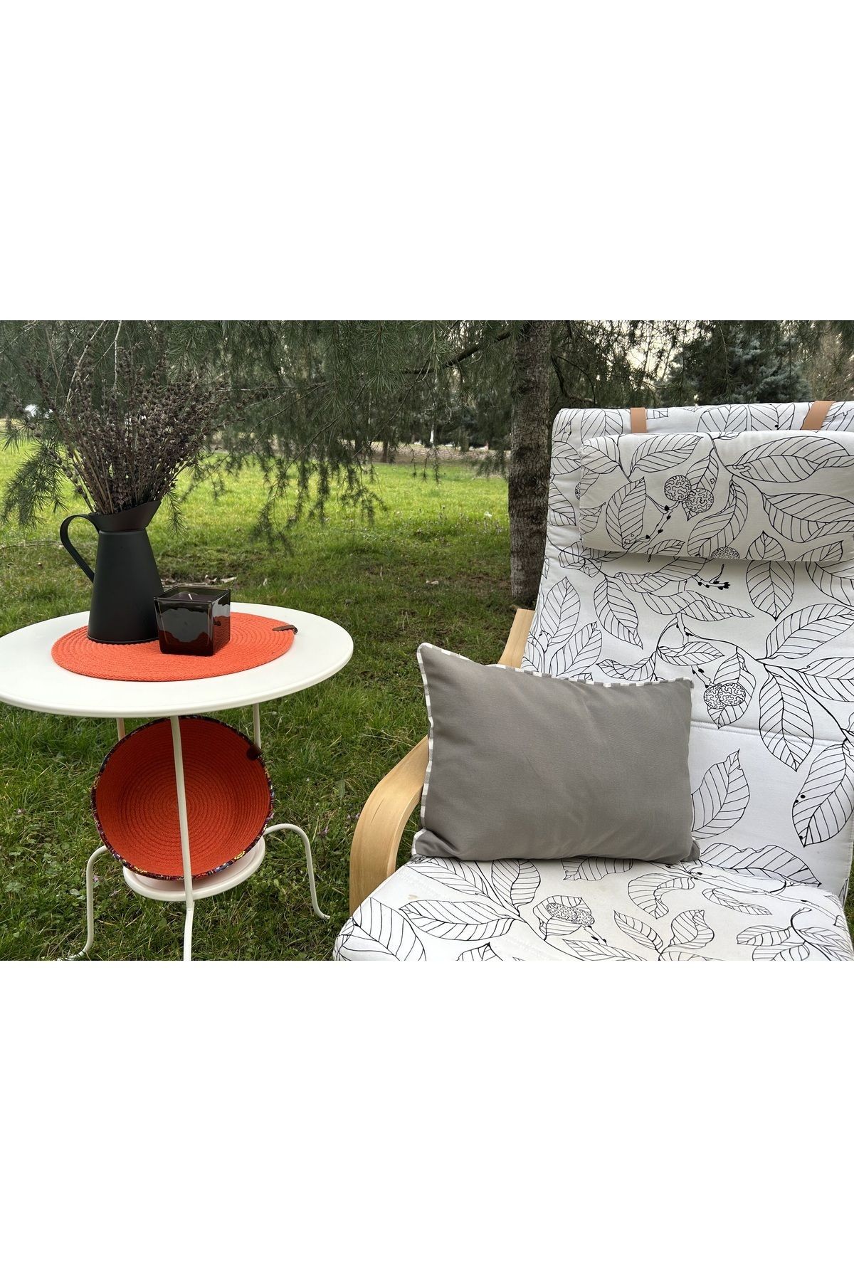 ANİKA Home Keten Kırlent Kılıfı / Biyeli /Gri