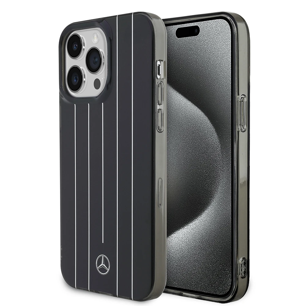 Apple iPhone 14 Pro Max Kılıf Mercedes Benz Orjinal Lisanslı New Urban 3 Sert PC Paralel Çizgi Desenli Kapak