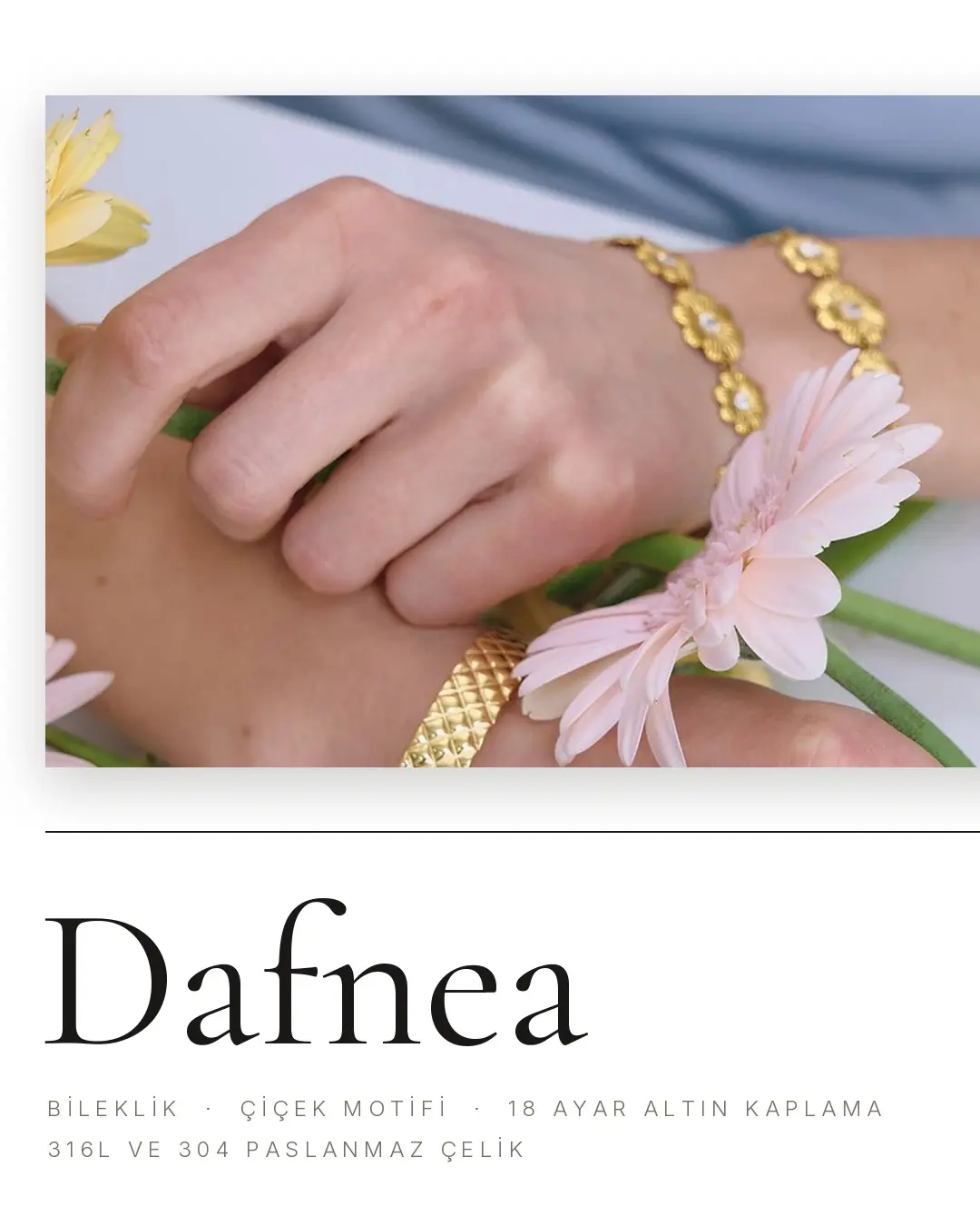 Dafnea bileklik — çiçek motifi
