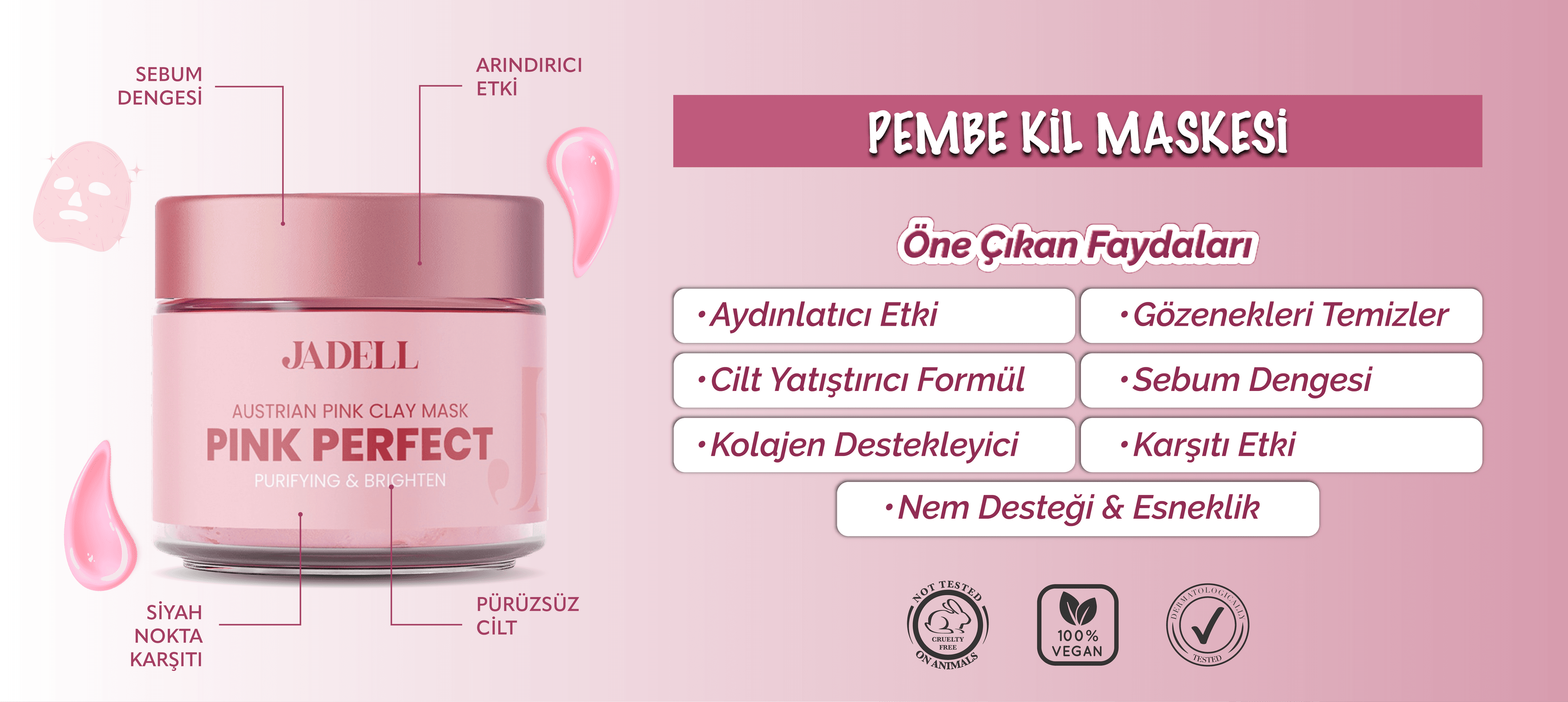 PEMBE KİL MASKESİ