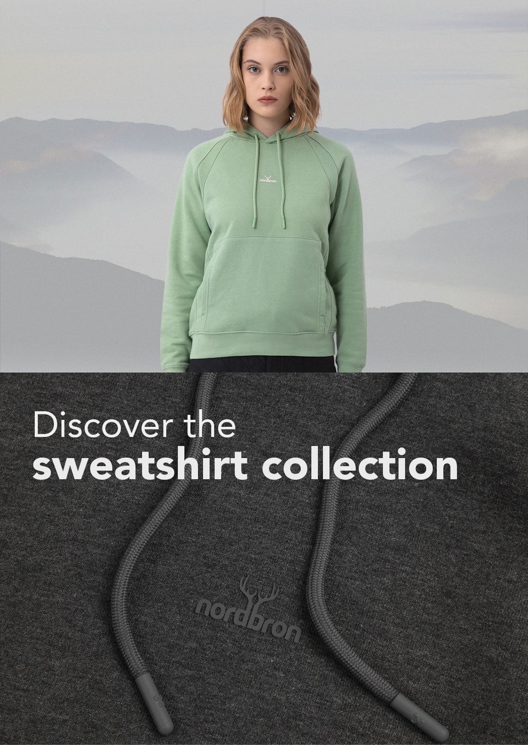 Norrebro Emb Sweat High Neck-White Melange