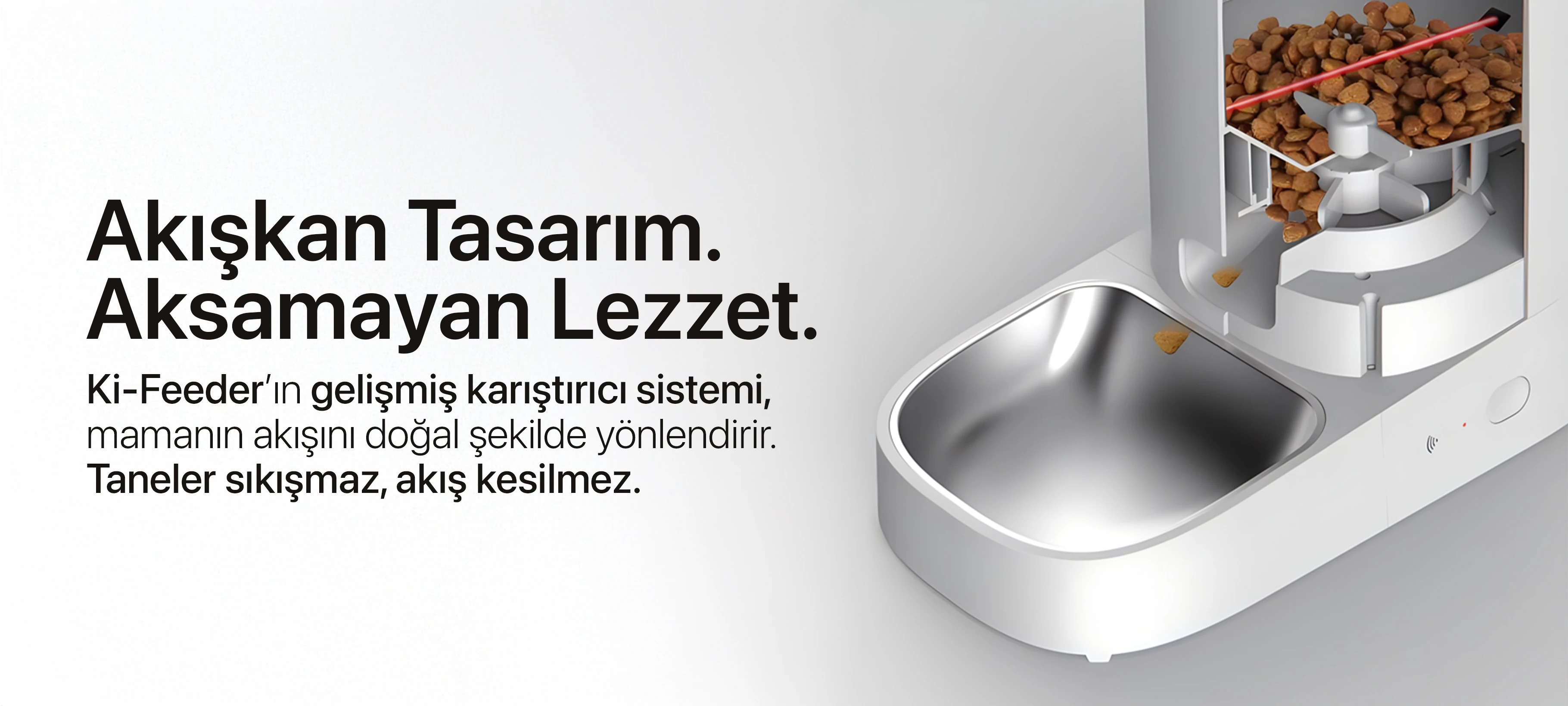 gelişmiş karıştırıcı sistemiyle, taneler sıkışmaz, akış kesilmez.