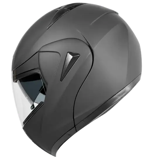 Mat siyah açılır güneş vizörlü kask