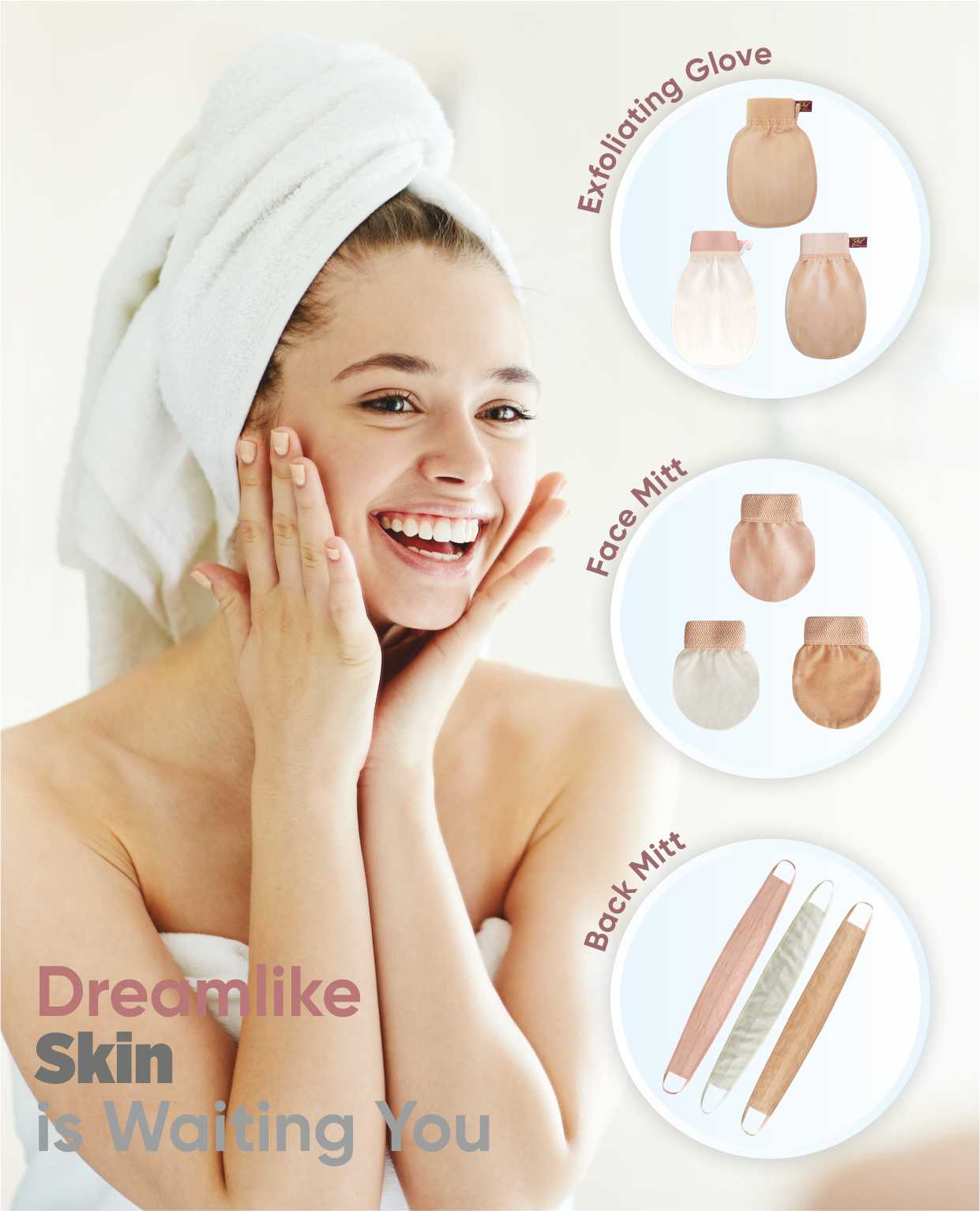 Silk Exfoliating Gloves Turkish Bath Mitt Models
