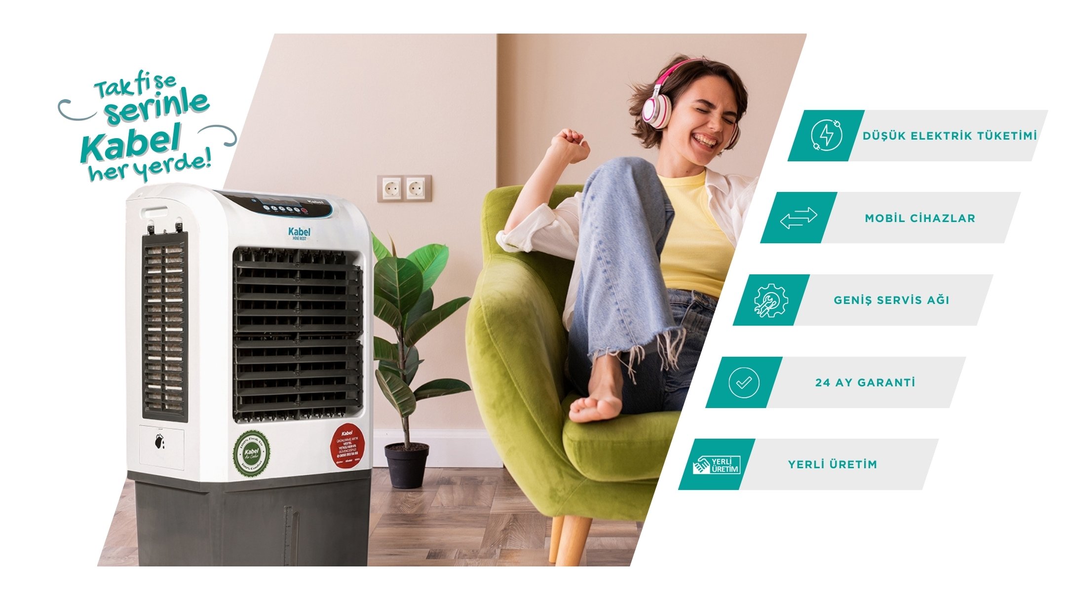 Kabel Mini Rest evaporatif soğutucu Muğla bayisi ürün görseli, Taşınabilir mini evaporatif soğutucu – Kabel Mini Rest, Ev ve ofis için klima, sulu klima, taşınabilir klima kabel muğla