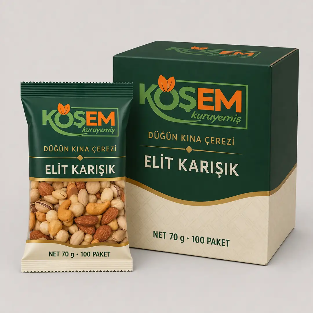 100 × 70 g Köşem ambalaj tasarım örneği