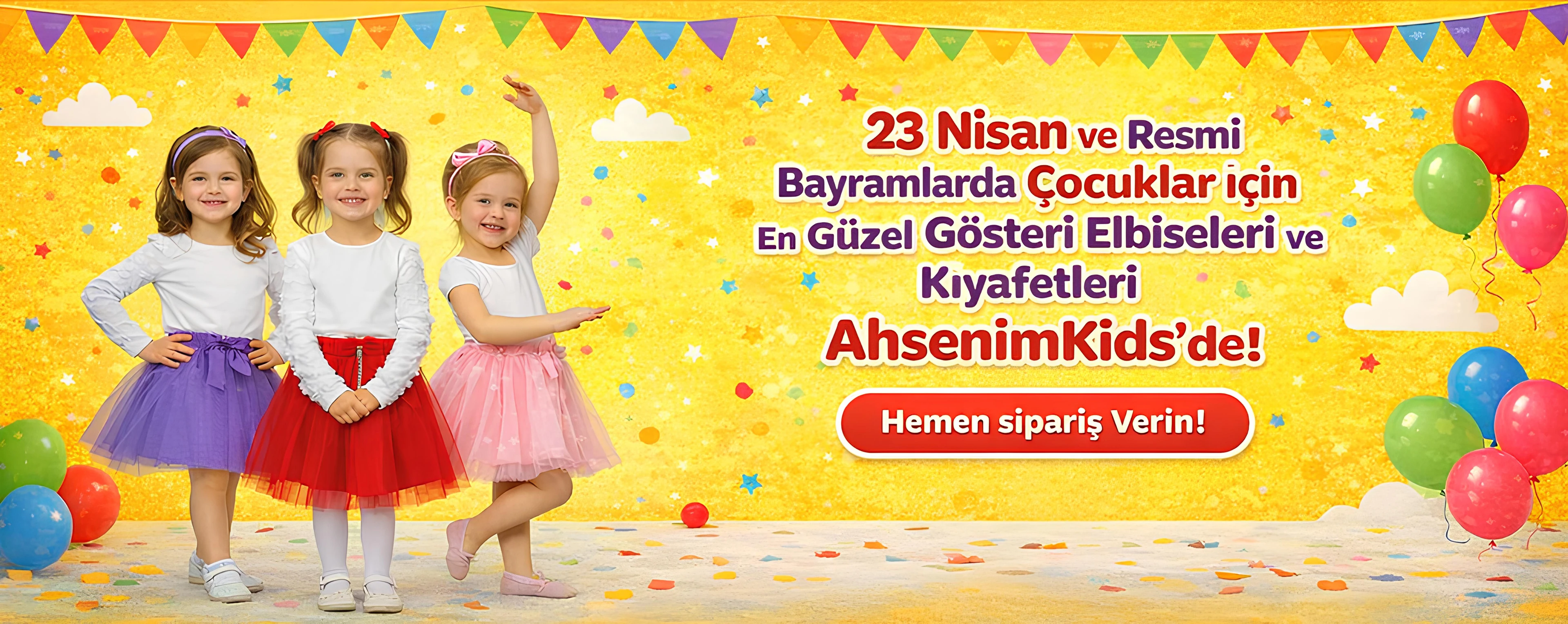 23 Nisan ve Resmi Bayramlarda Çocuklar İçin En Güzel Gösteri Elbiseleri ve Kıyafetleri AhsenimKids'de! Hemen sipariş verin!