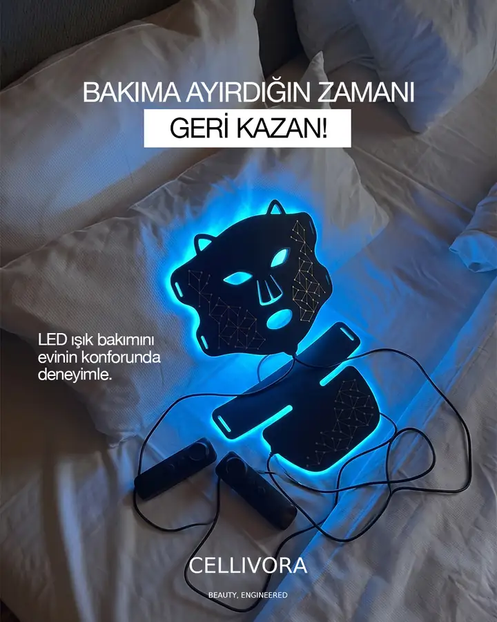 Maske ve boyun modülü mavi ışıkta