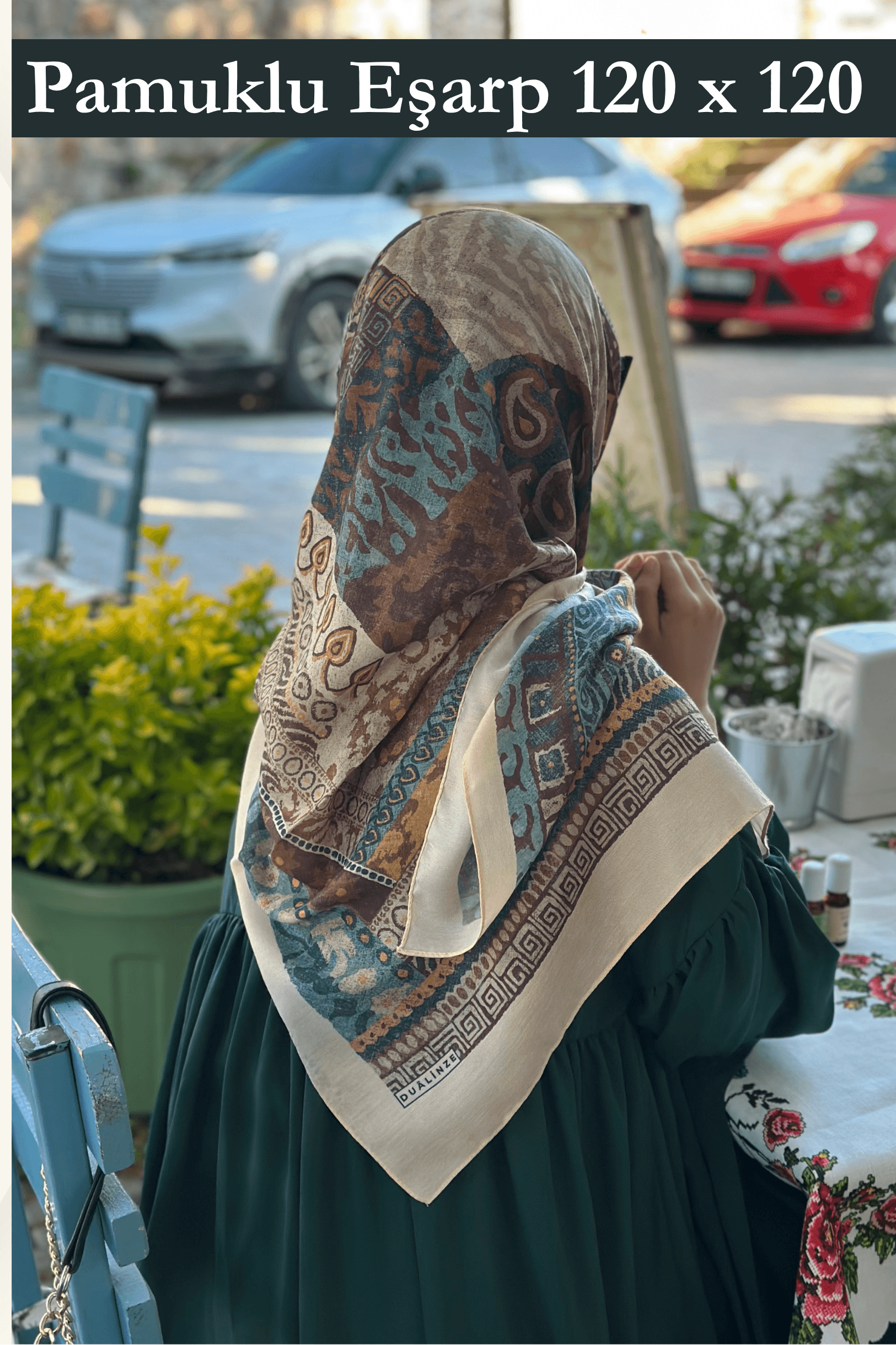 120X120 Büyük Boy Eşarp| Dualinze Butik
