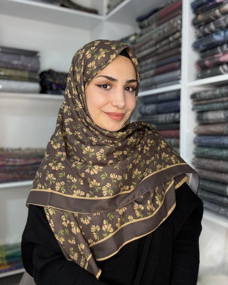 120x120 Pamuklu Büyük Boy Eşarp | Dualinze Butik