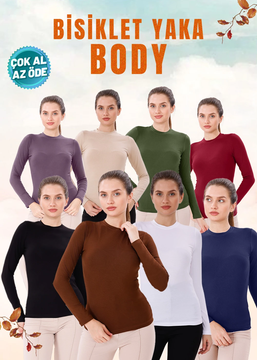 Kadın Bisiklet Yaka Body