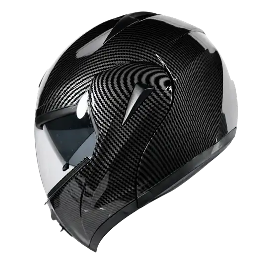 Karbon açılır güneş vizörlü kask