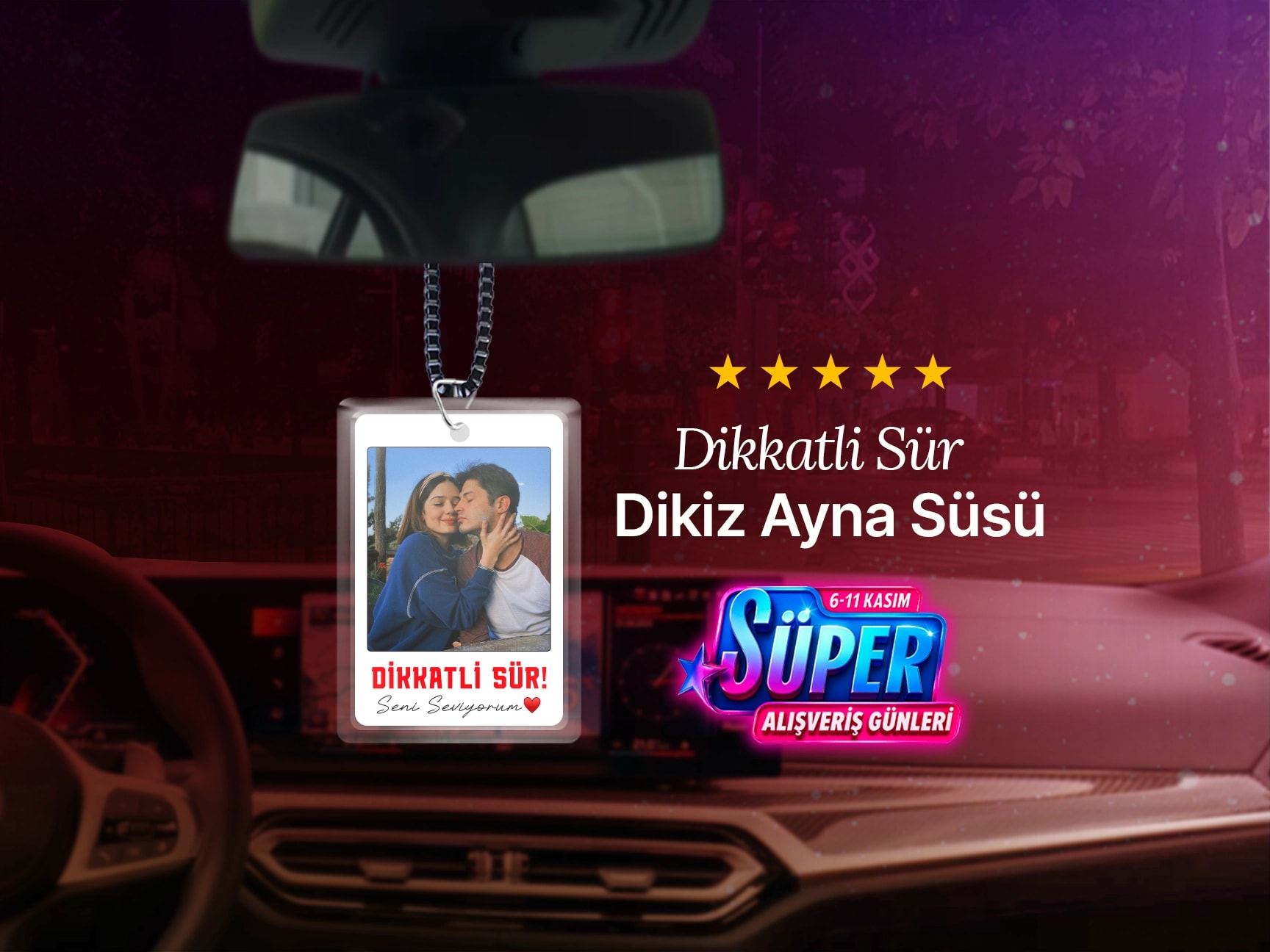 Dikkatli Sür Seni Seviyorum Dikiz Ayna Süsü