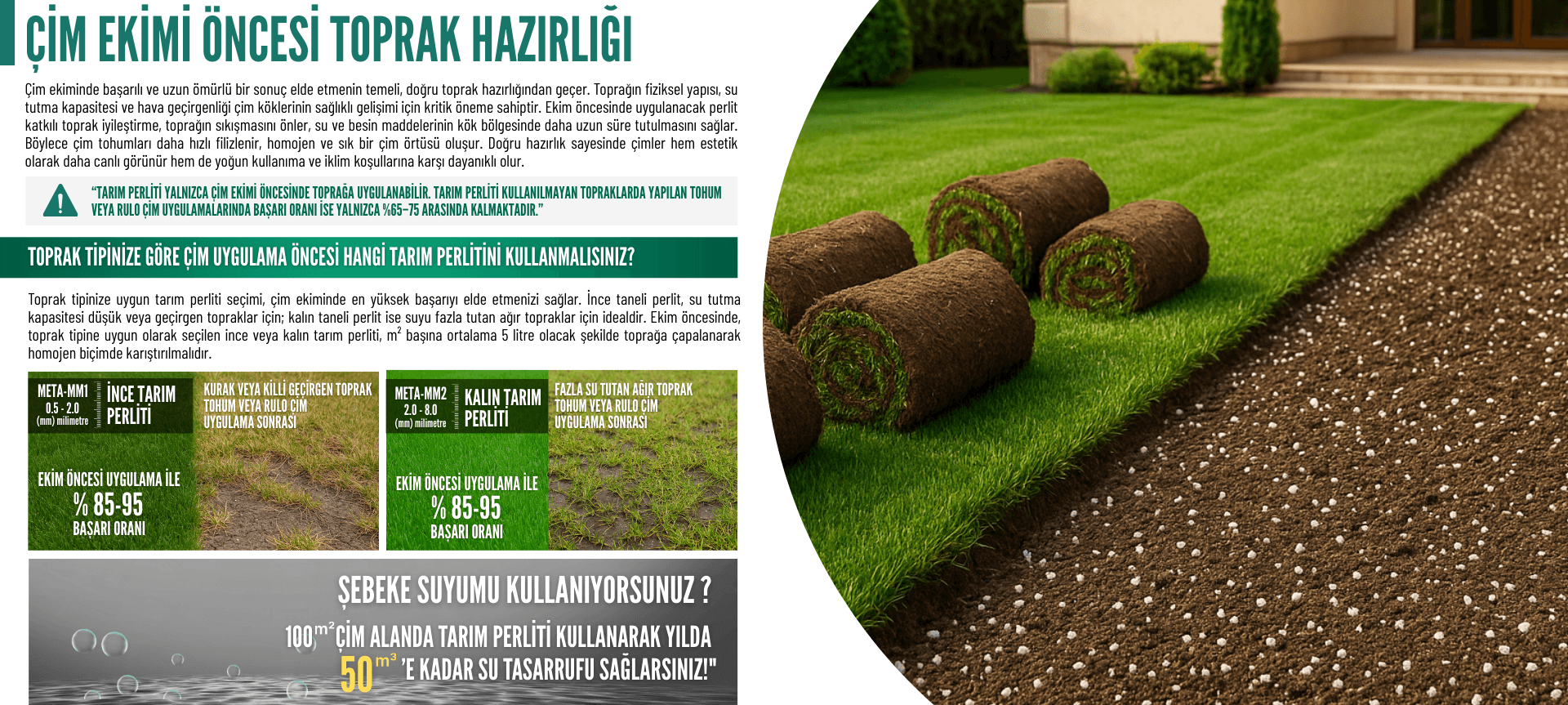 Çim Ekimi Öncesi Tarım Perliti Uygulaması
