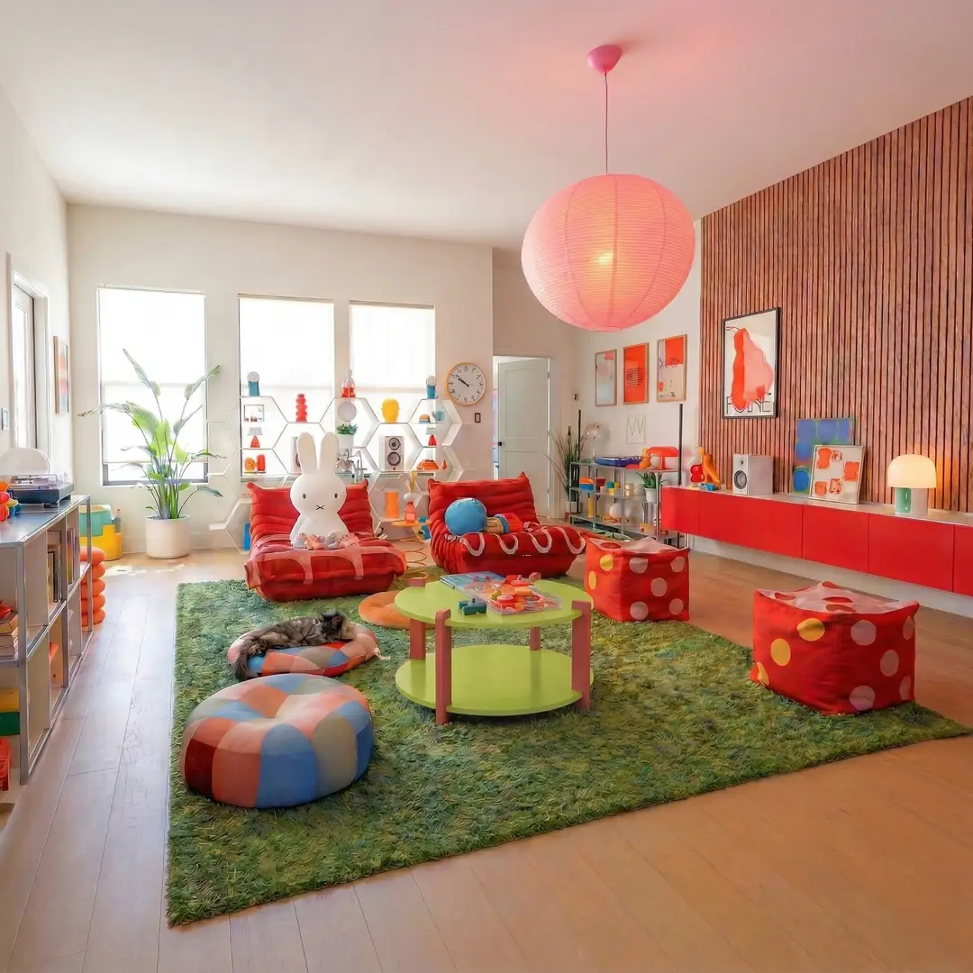 Dopamin Dekor Orta Sehpa Yuvarlak Kayın Ahşap Sehpa Fujifurn Waso Yeşil Pembe