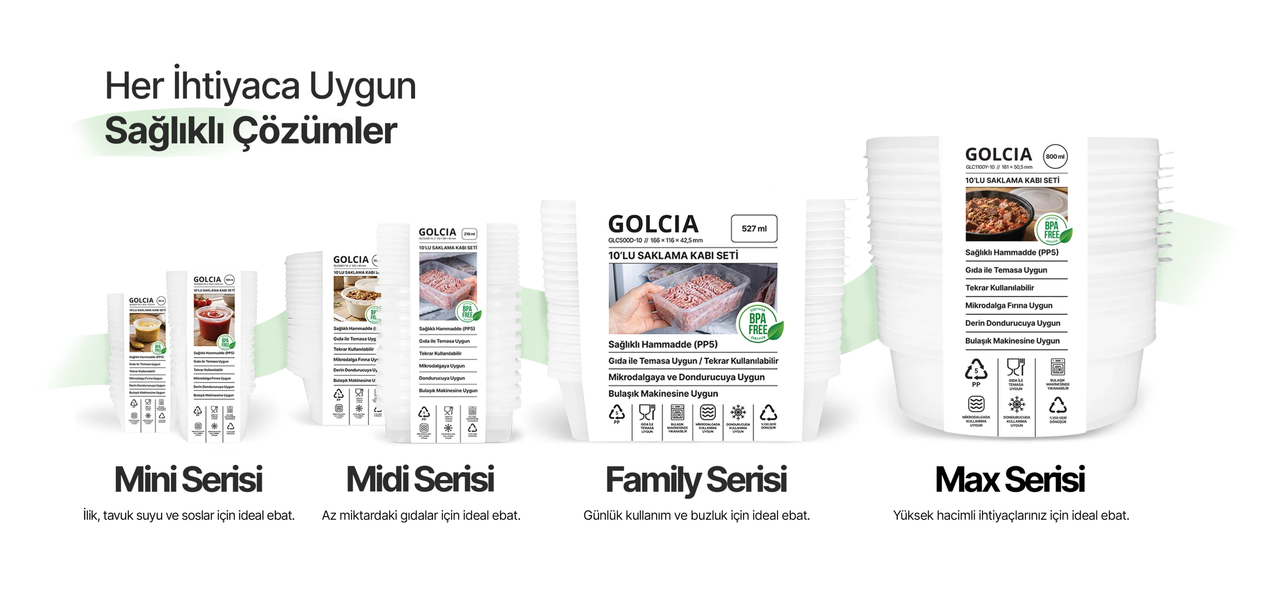 GOLCIA 10'lu saklama kabı seti