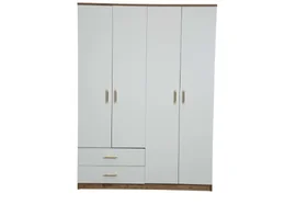 LOFT 4 KAPAKLI 2 ÇEKMECELİ GARDIROP (140 CM CEVİZ - BEYAZ)