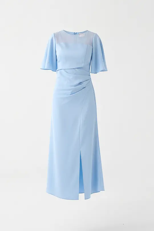 Asimetrik yaka elbise EL-4357