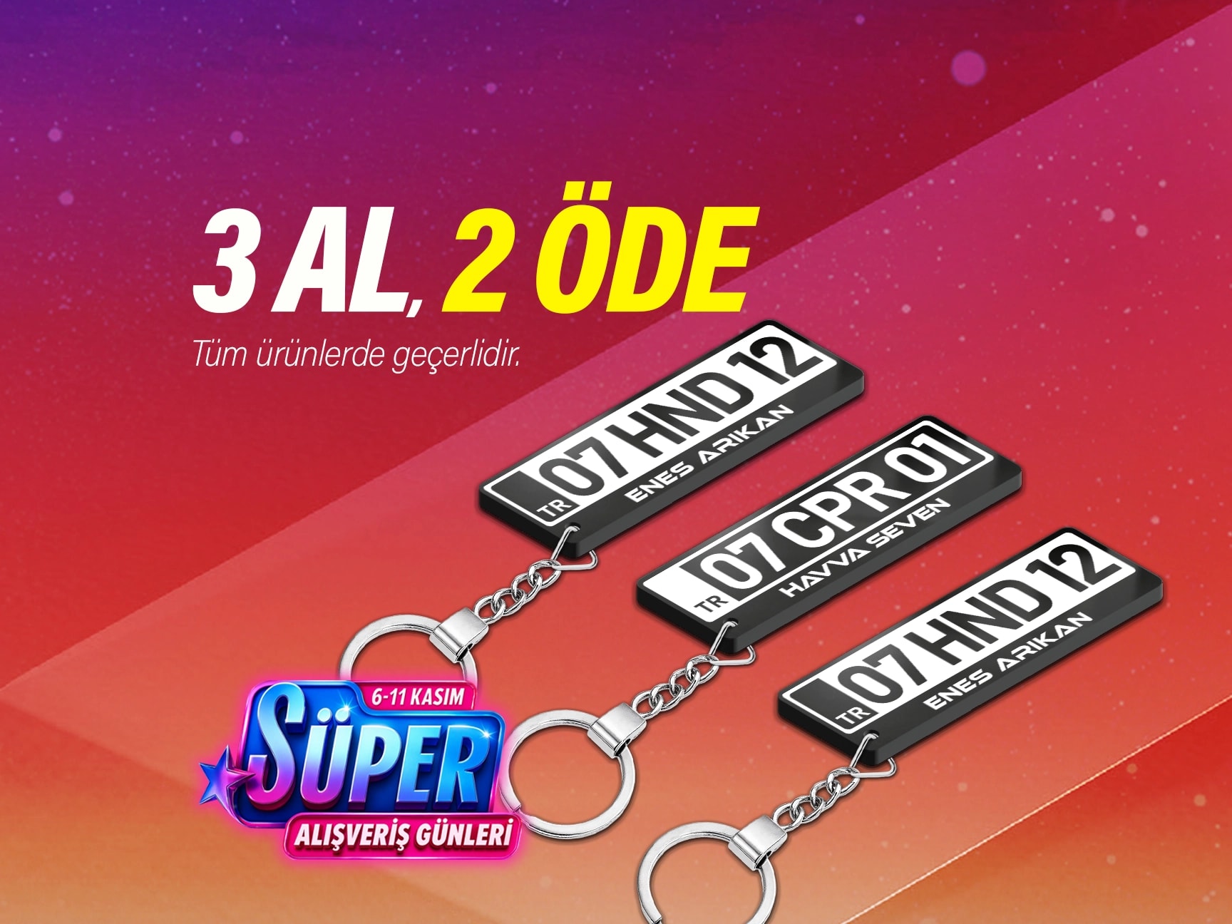 Kişiye Özel İsimli Plaka Anahtarlık