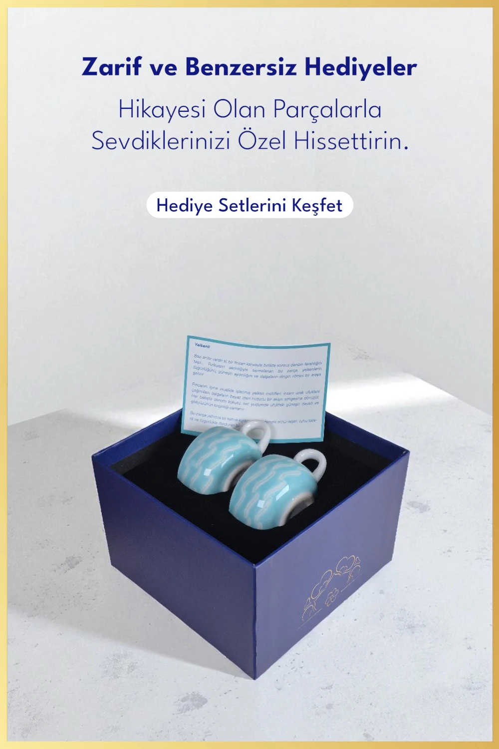 Tasarım İşler Atölyesi'nin el yapımı seramik sofra ve dekorasyon ürünlerinin bulunduğu özel hediye kutulu setleri vardır. Premium ve özel hediyeler için ücretsiz kargo avantajıyla gönderilir.