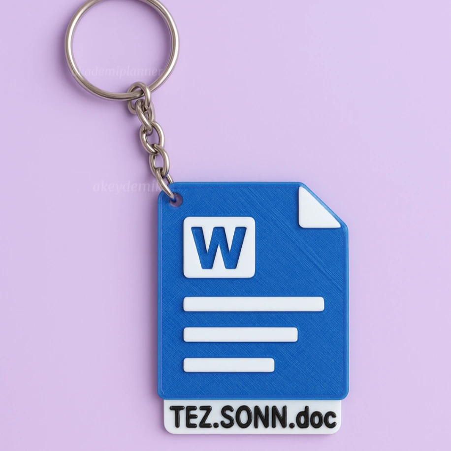 Tez Son AKEYDEMİK Anahtarlık Charm Aksesuar