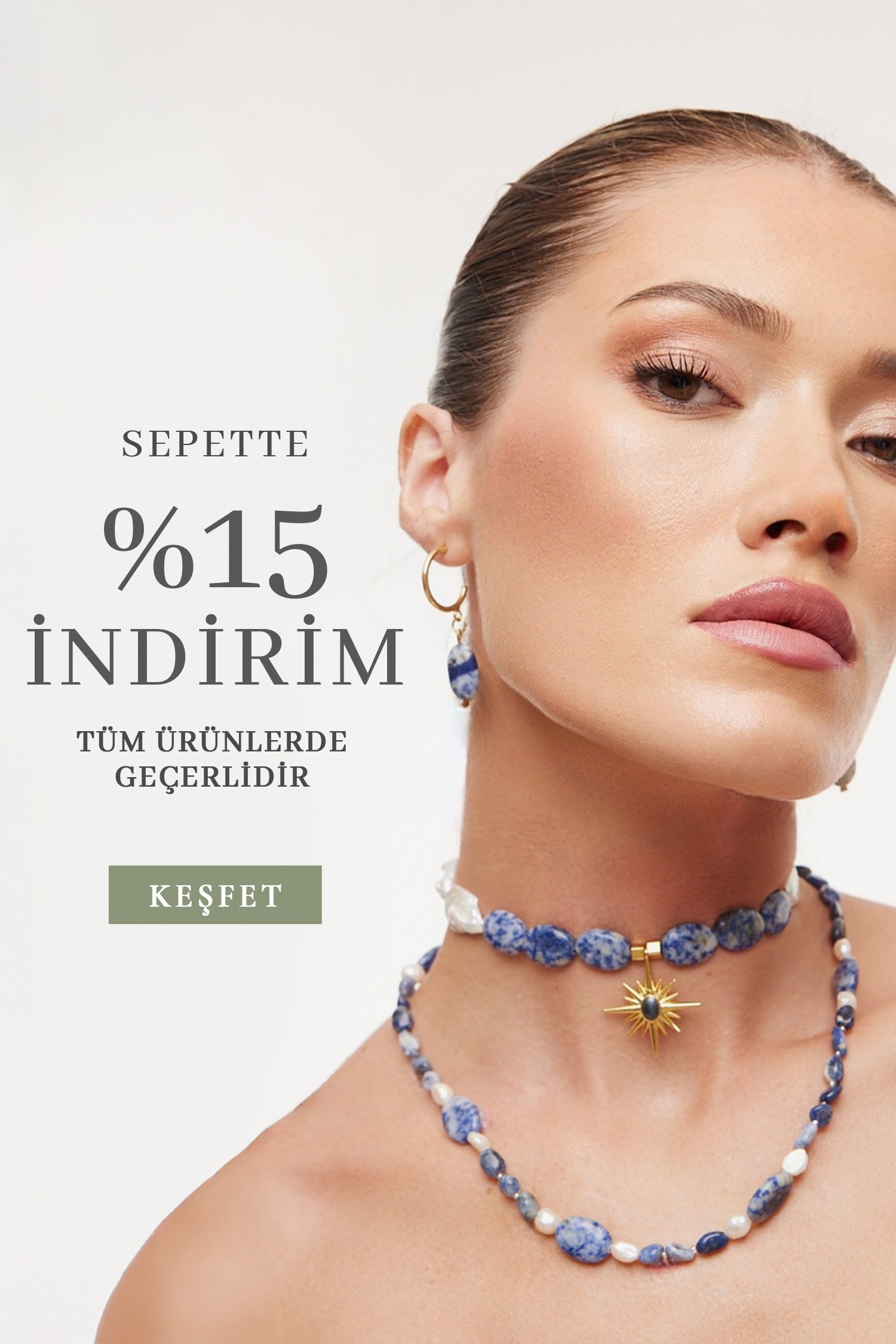 Sepette %15 indirim tüm ürünlerde geçerlidir