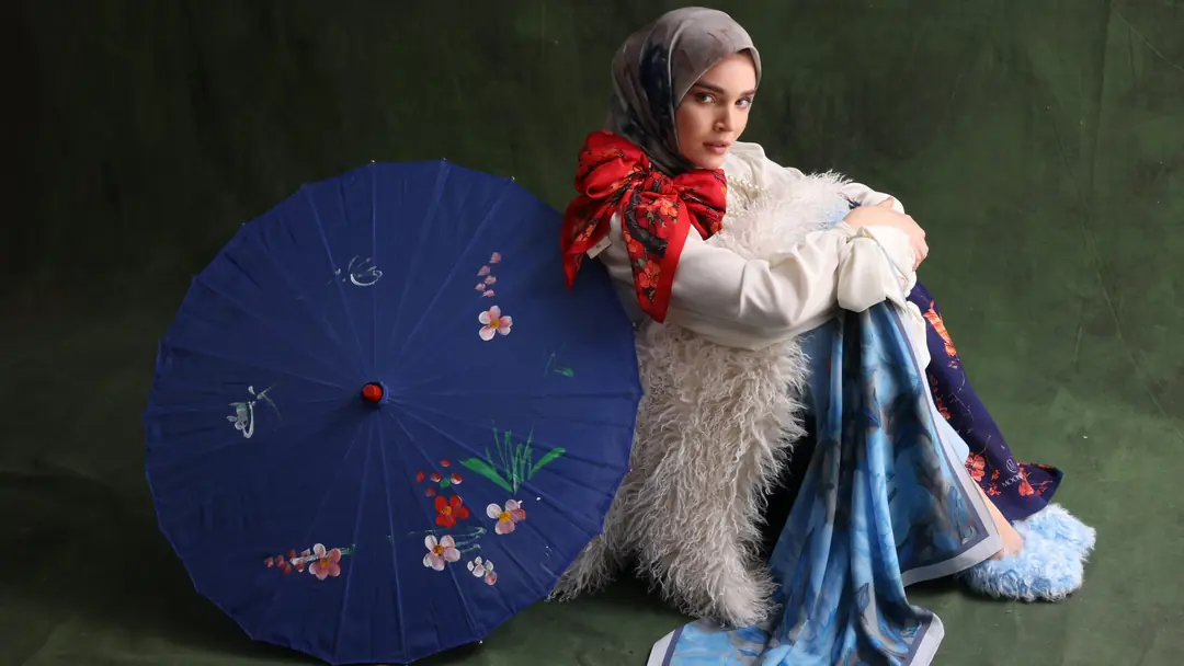 Mooncorn sonbahar kış 2026, Hebei İpek Şal ve mavi şemsiye