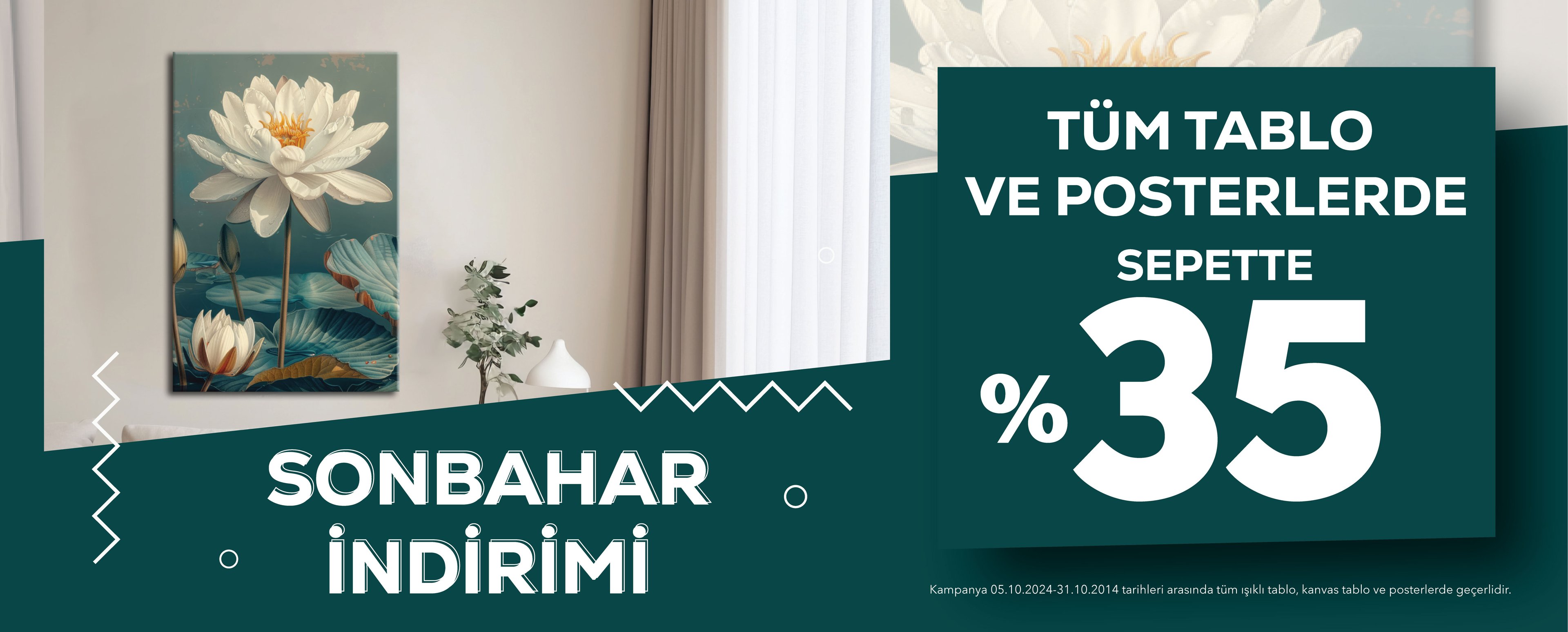 Tüm Kanvas Tablo, Işıklı Tablo ve Posterlerde indirim