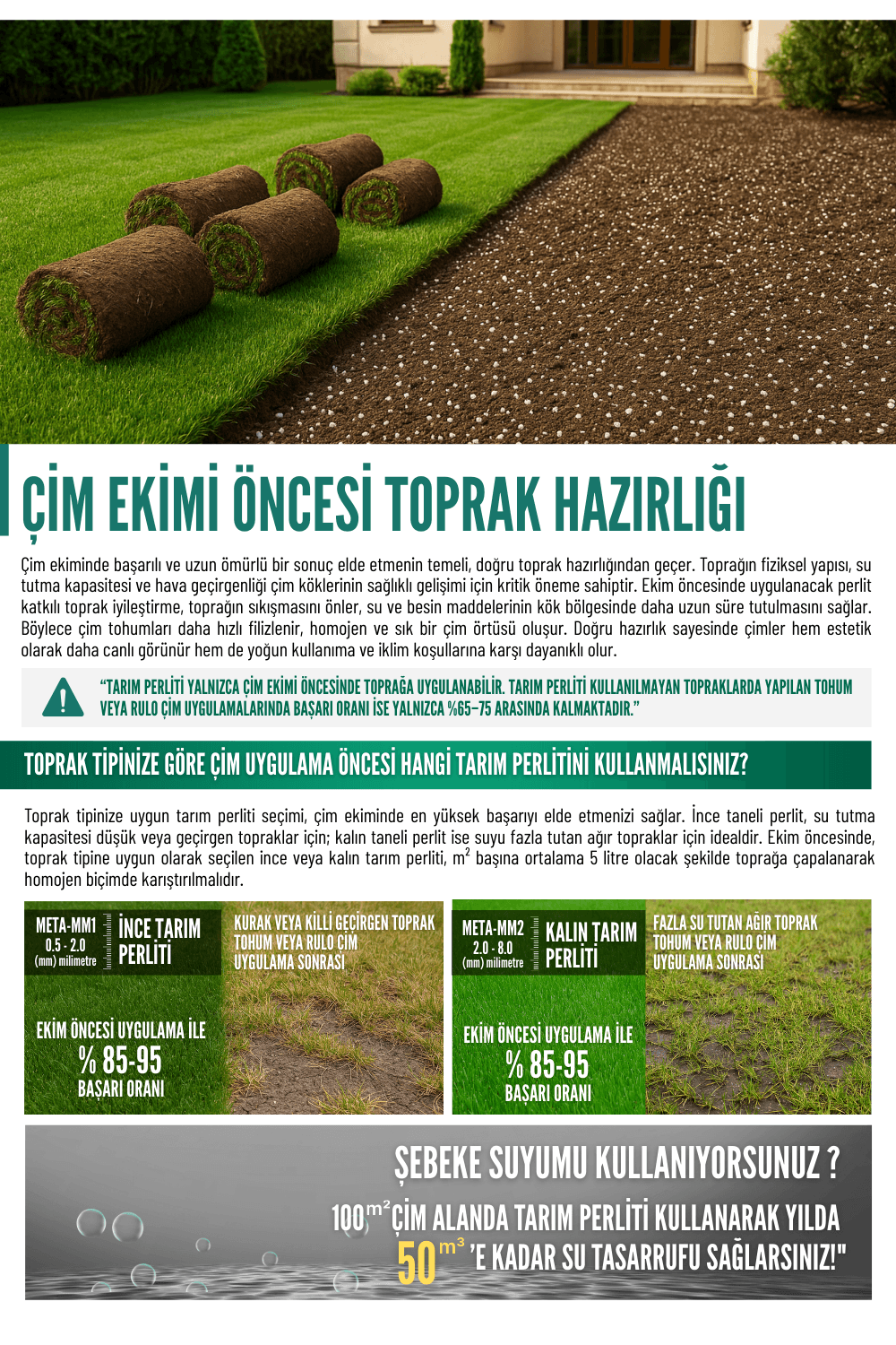 Çim Ekimi Öncesi Tarım Perliti Uygulaması