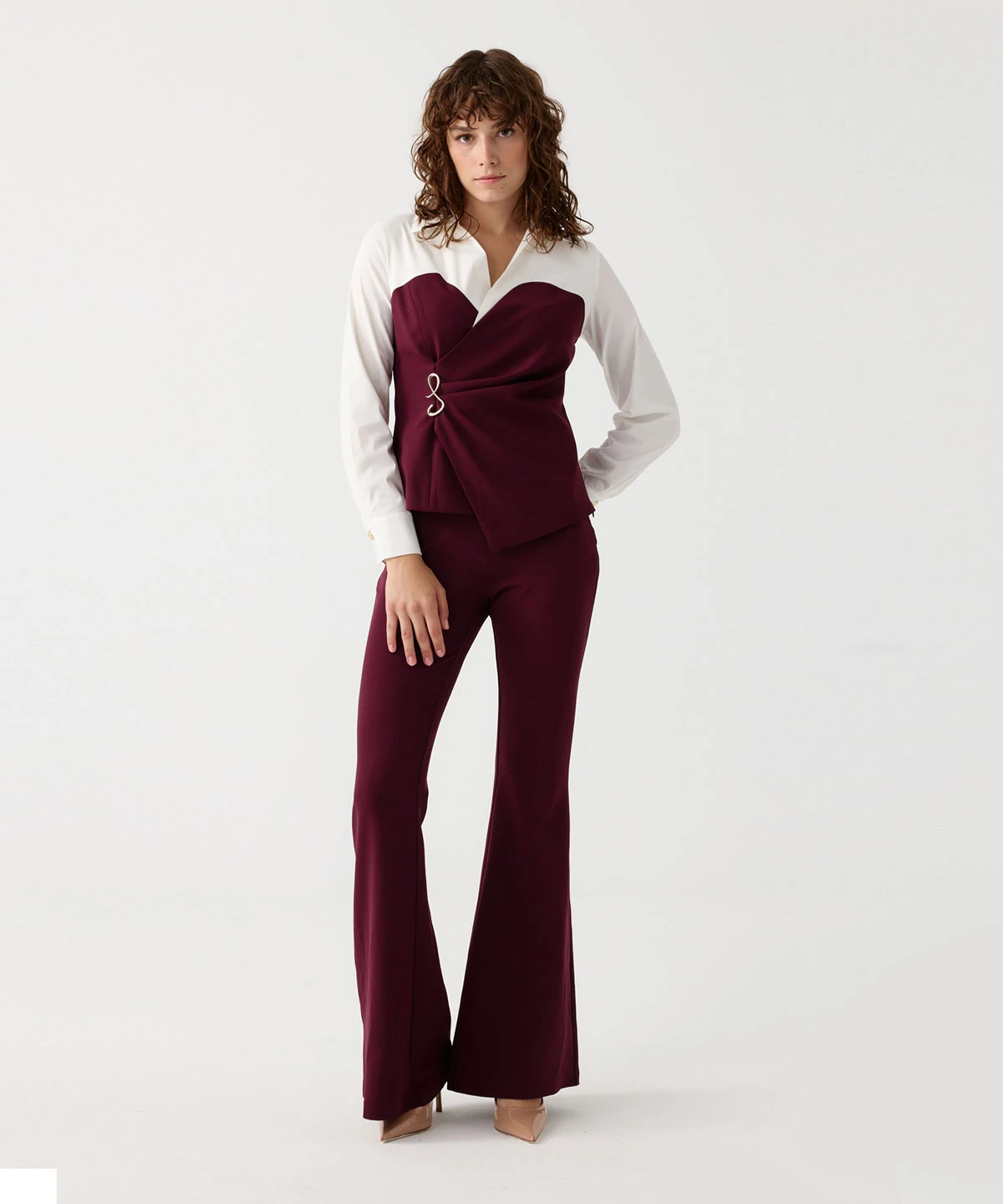 Poplin mix broşlu ikili takım EL-2702