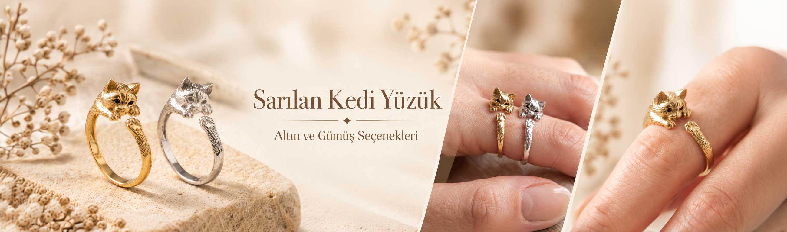 Sarılan Kedi Yüzük