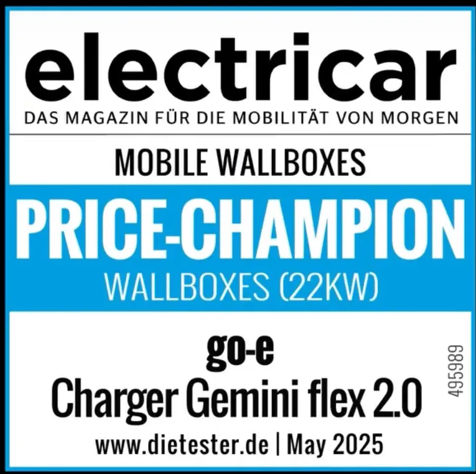 electricar PRICE-CHAMPION, go-e Charger Gemini flex 2.0, Mayıs 2025