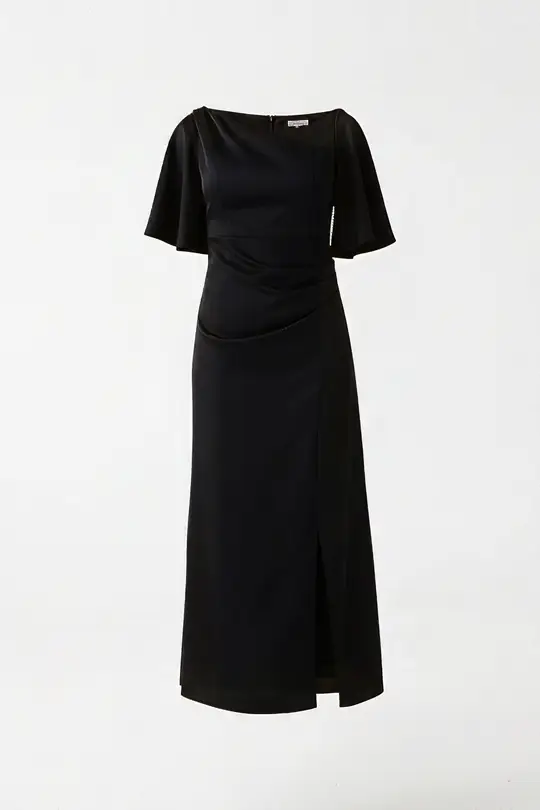 Asimetrik yaka elbise EL-4357